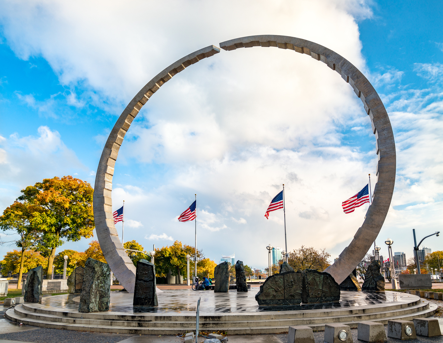 Michigan Labor Legacy Monument at Hart Plaza in Downtown Detroit